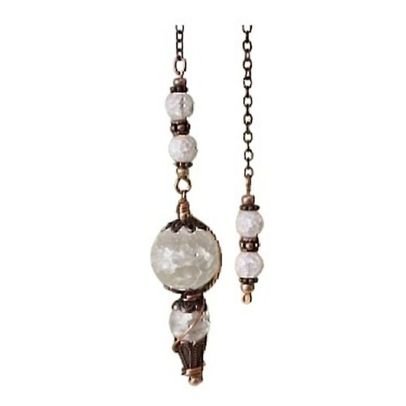 Handmade Quartz Crystal Copper Dowsing Pendulum - Picture 2 of 8